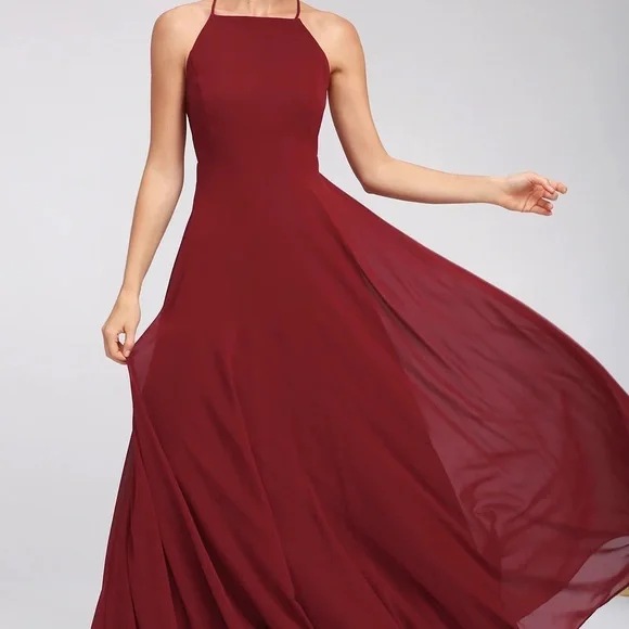 chinese dress ladies Henley Slinky Drape Maxi Dress / Wine | Meshki main image 0